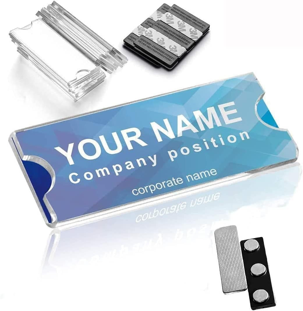 3 Pack Magnetic Name Tag Holders with Strong Magnets Badge Random style shipping