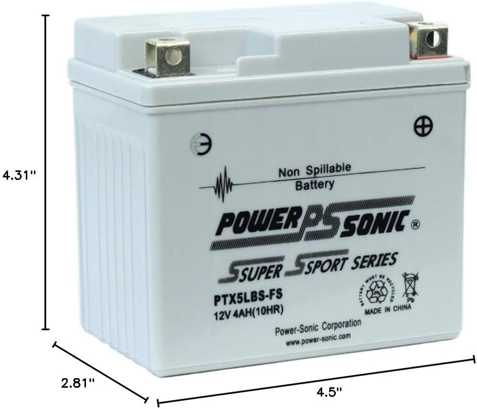 (PTX5LBS-FS) Sealed Maintenance Free Powersport Battery