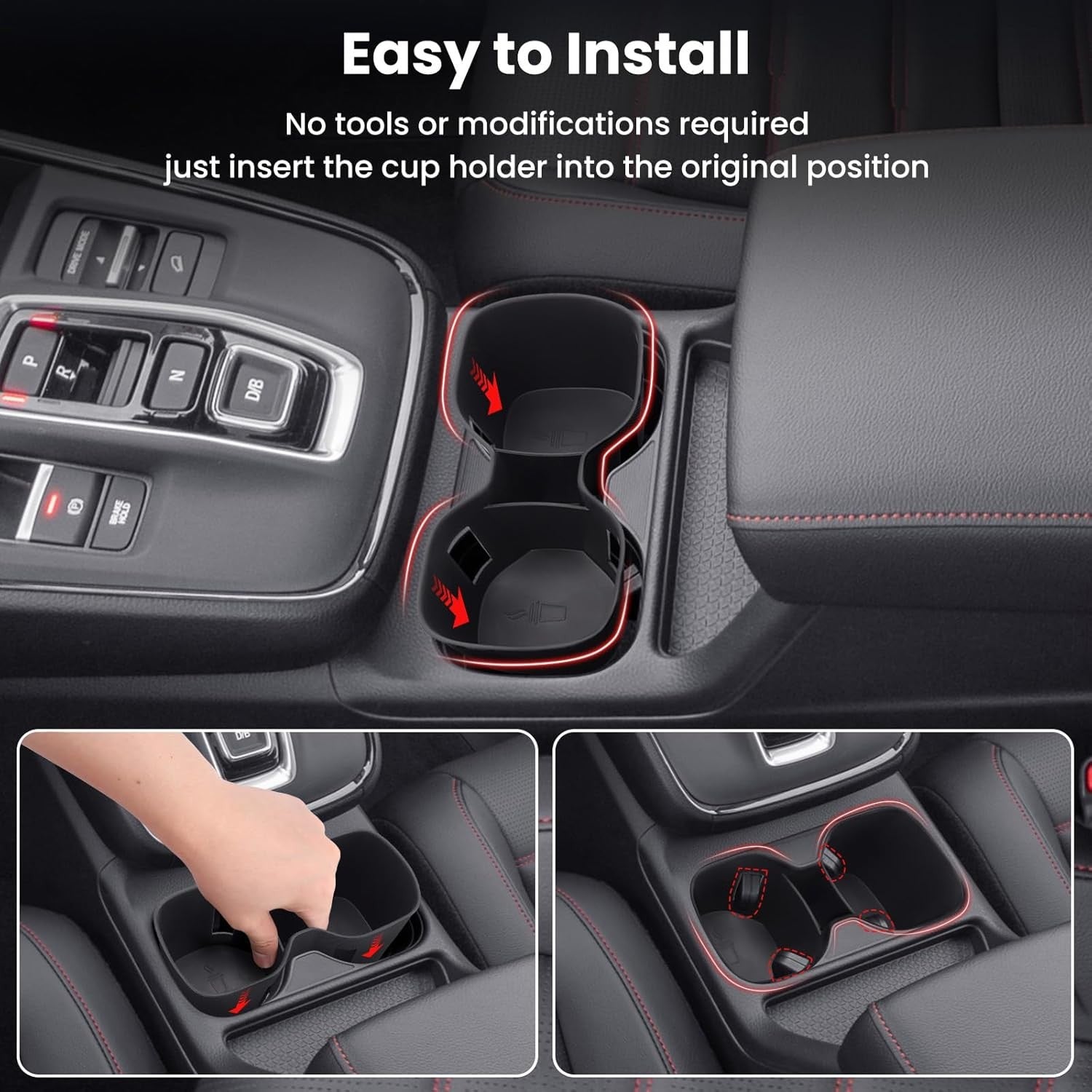 Cup Holder Insert for Honda CRV 2023 2024 2025 2026, Center Console Cup Holder