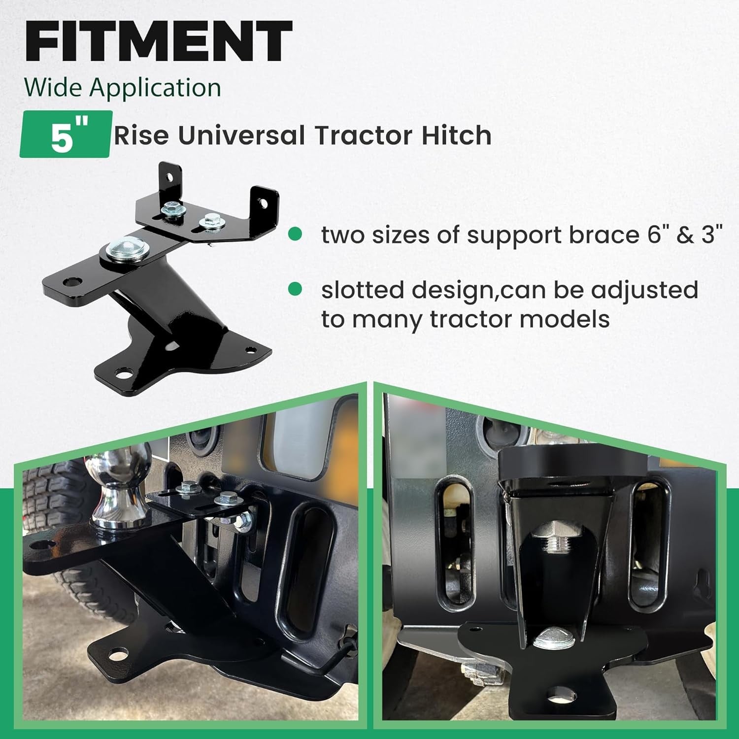 Universal 3-Way Lawn Garden Tractor Hitch with John Deere Cub Cadet Husqvarna