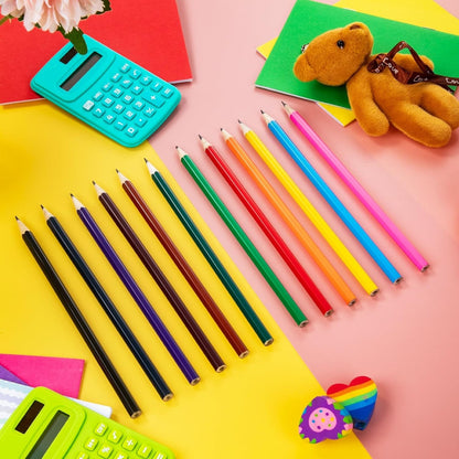 36 Pack #2 HB Pencils Bulk in Tube with Sharpener Assorted Colors Wood-cased