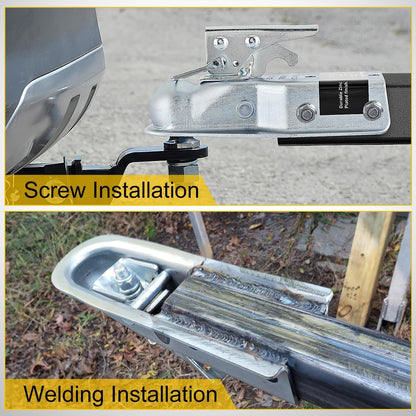 Straight Trailer Coupler with Security Latch&Chain for 1-7/8 Inch Hitch Ball