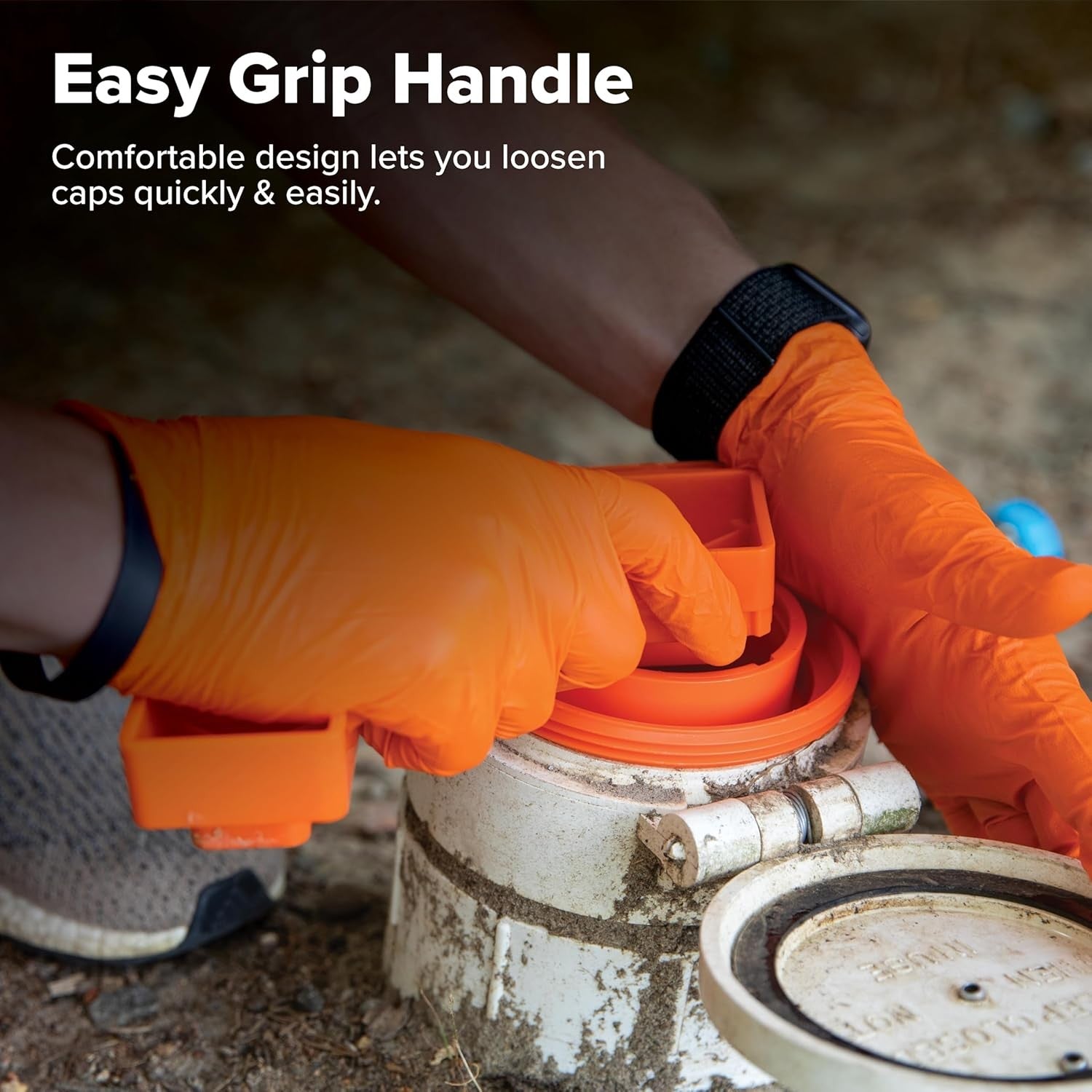 RhinoFLEX 6-in-1 Camper/RV Sewer Wrench - Compatible with 3-Inch and 4-Inch Male