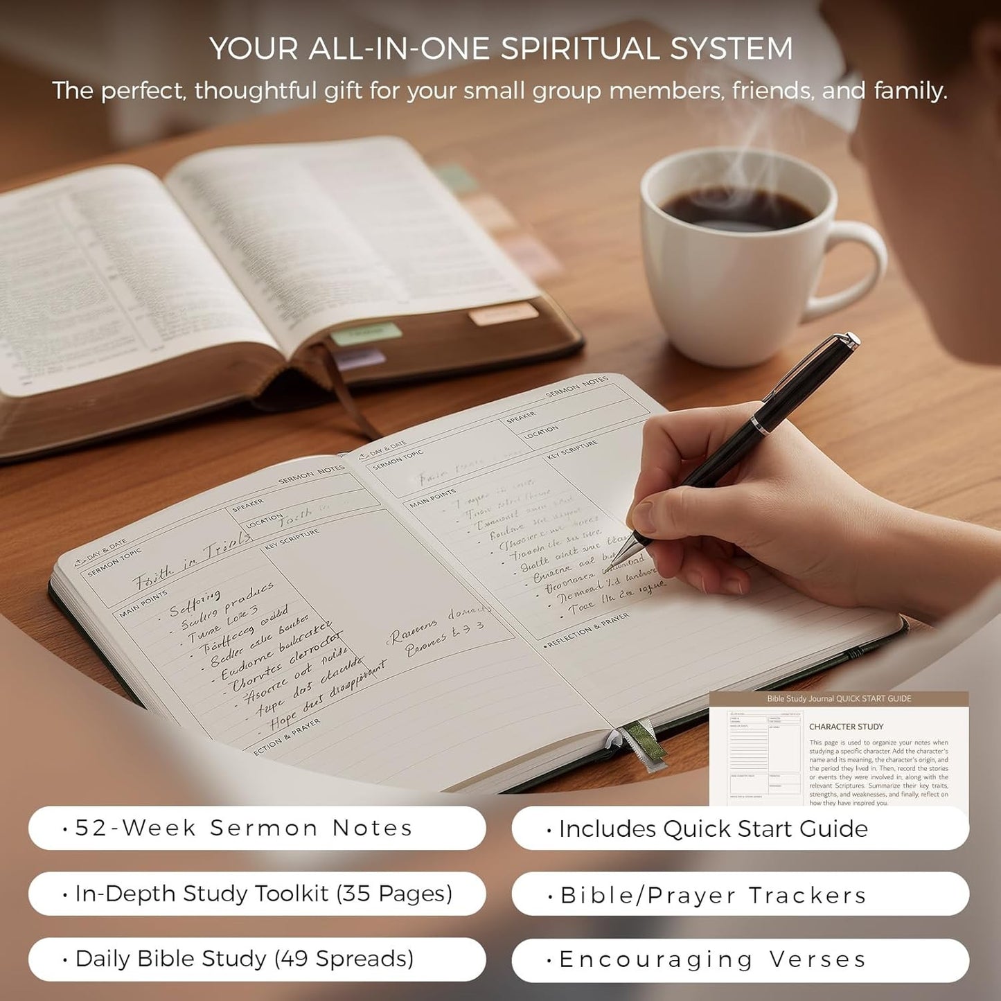 Daily Christian Bible Study Journal for Women & Men, 8.27x5.83” A5 Hardcover