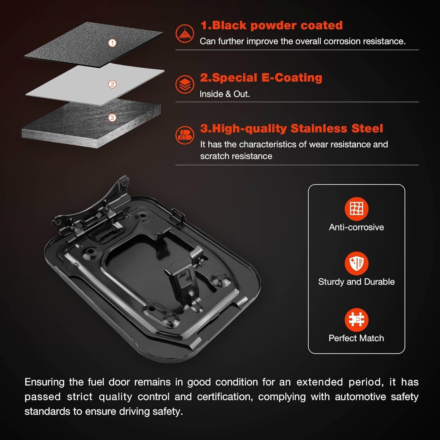 Gas Fuel Door Cover with 2011-2019 Toyota Sienna, 77350-08020 Sienna 926-395