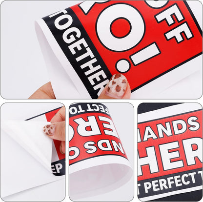 10pcs Do Not Touch Stickers 8.66x3.15in Vinyl Self-Adhesive Do Not Touch Warning