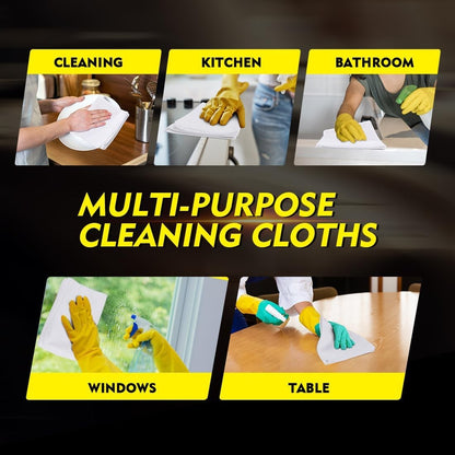 White Microfiber Cleaning Cloth 150 Pack, 12.5 x 12.5 inch Microfiber Towels