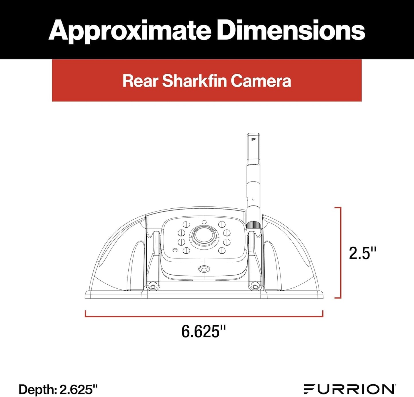 Vision S+ RV Backup Camera System – Sharkfin Wireless Camera, 1080p HD 140° Wide