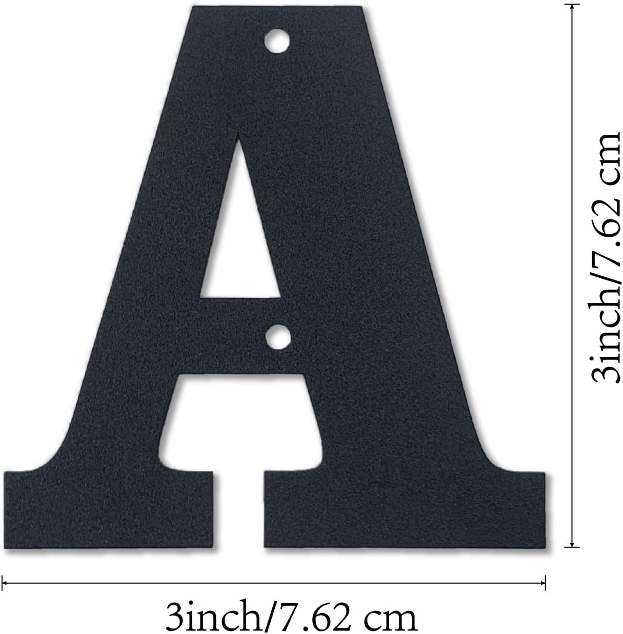Modern Metal House Numbers and Letters - Weatherproof Black Coating, Black,U