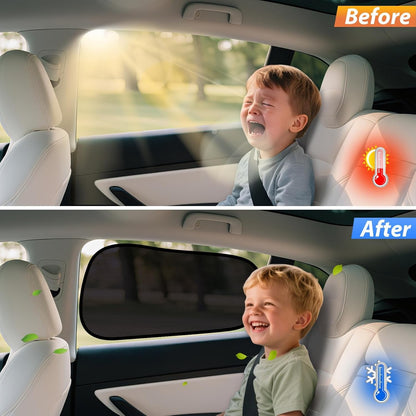 Car Window Shades for Tesla Model Y - Sun Shade Semi-Transparent Rear Window