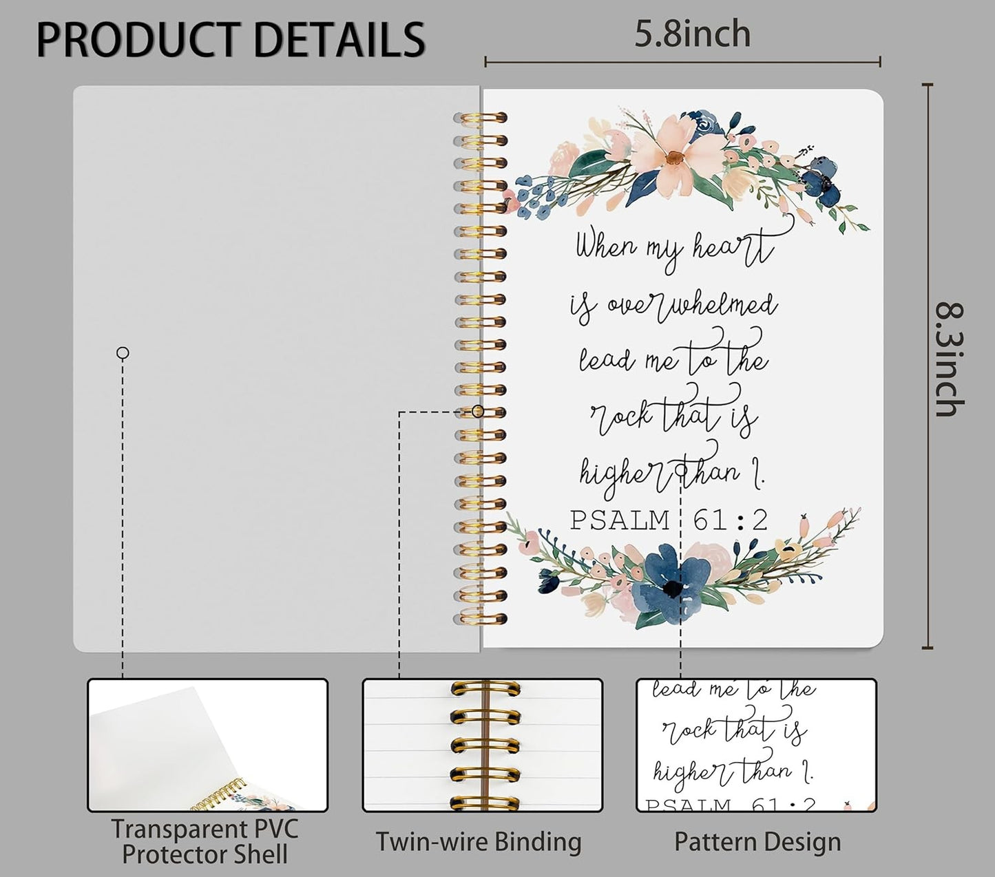 Christian Gifts Journal Notebook - Christian Notebook for Women Bible Journaling
