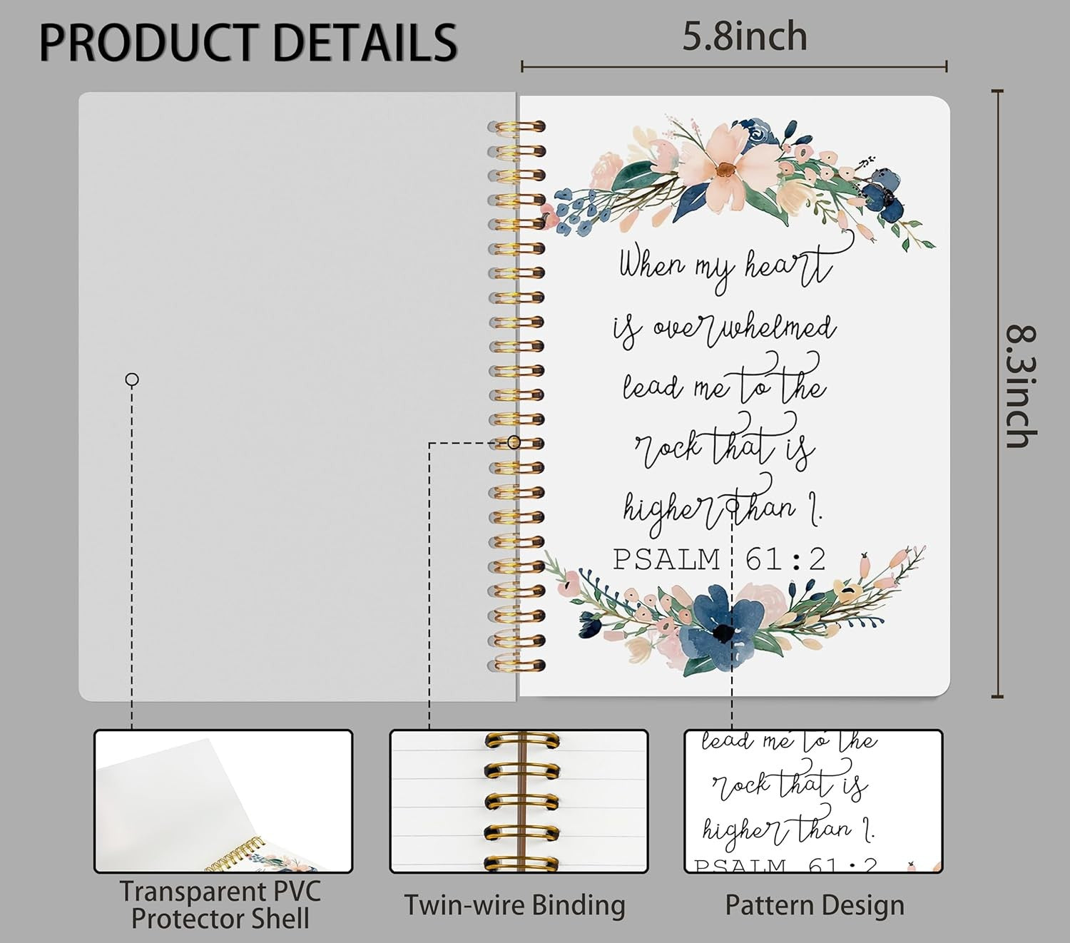 Christian Gifts Journal Notebook - Christian Notebook for Women Bible Journaling