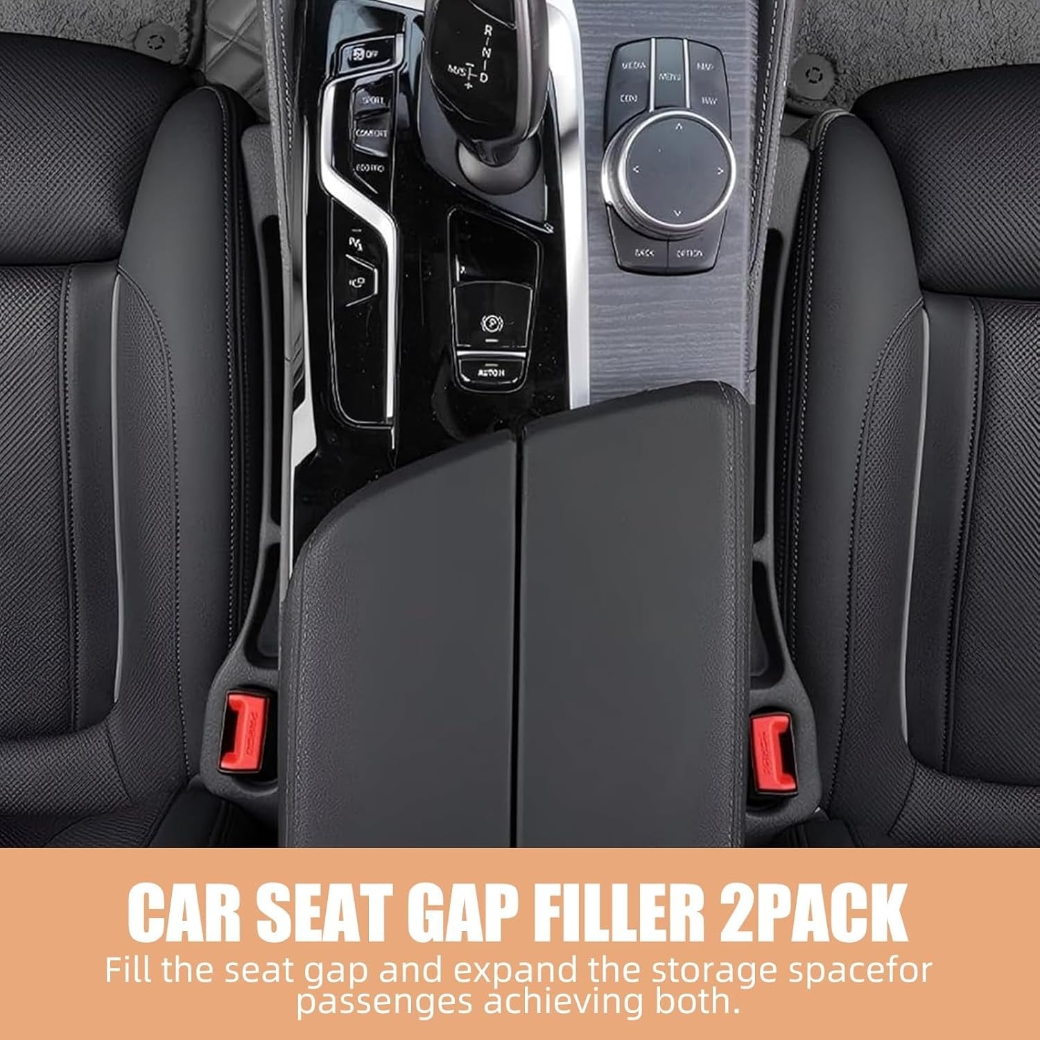 Car Seat Gap Filler Set of 2, Premium Interior Car Accessories, Multifunctional