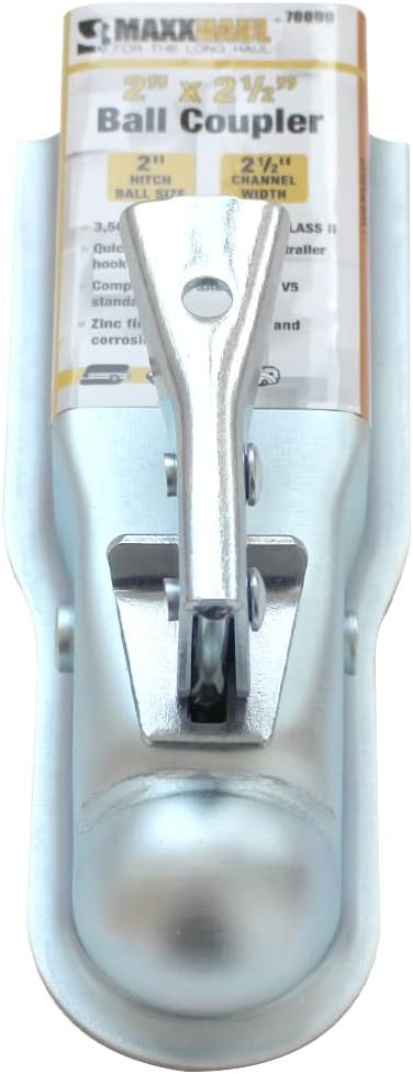 70009 Straight Tongue Trailer Coupler 2-1/2" Channel, 2" Ball, 3,500 lbs