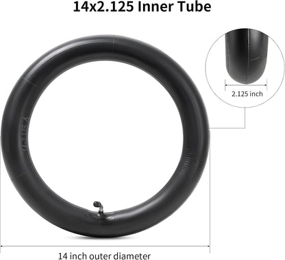 14x2.125 Butyl Bike Inner Tube 14 Inch Bike Tube with CR202 Bent Valve Stem 2Pcs