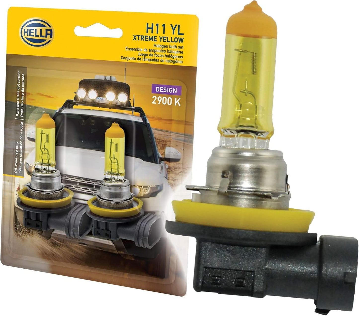 H11 YL Twin Blister Xtreme Yellow Bulb (12V 55W), 2 Pack
