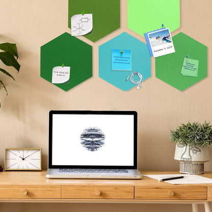 Hexagon Felt Cork Board Tiles, Large Hexagon Felt Bulletin Board Tiles Self