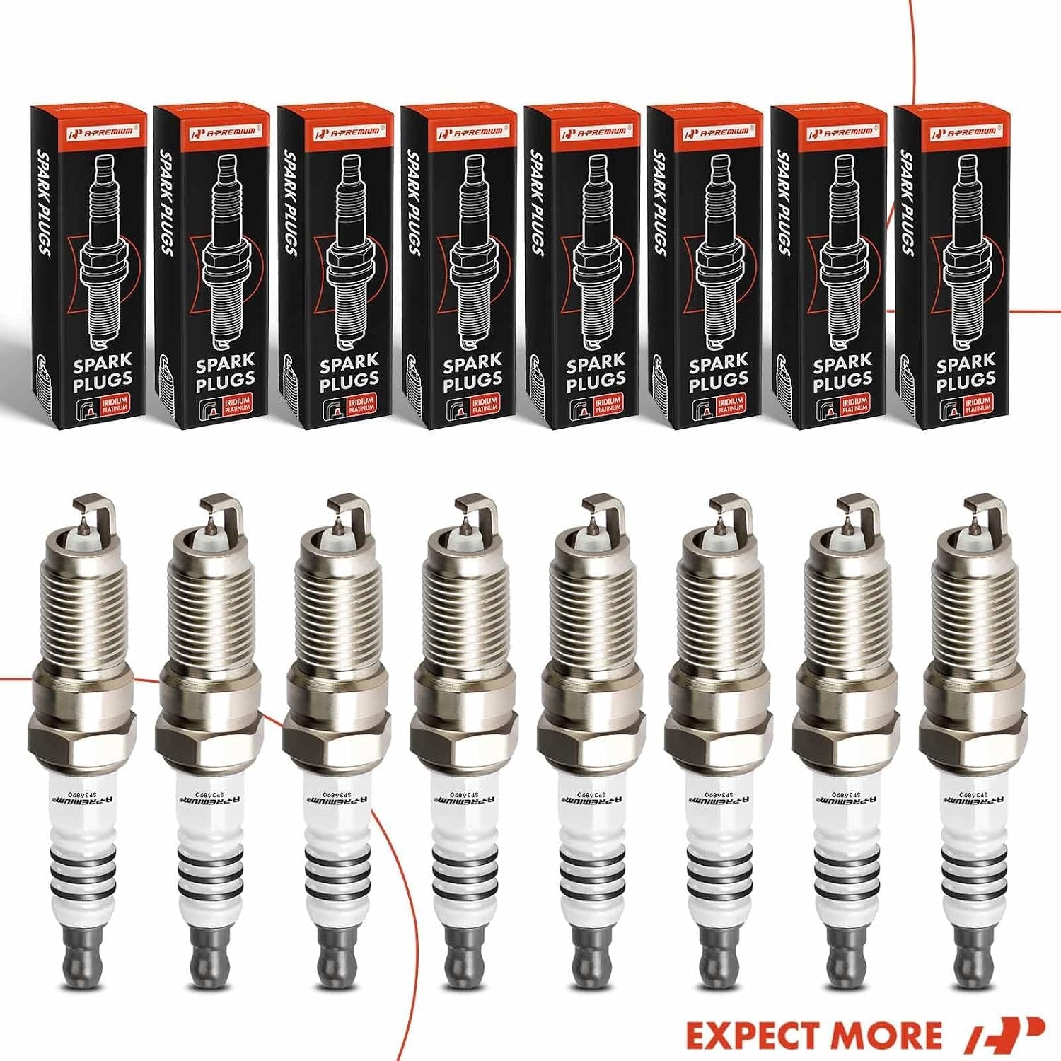 Iridium Platinum Spark Plugs with Ford F-150 F-150 Heritage Mustang, Crown 8 PCS