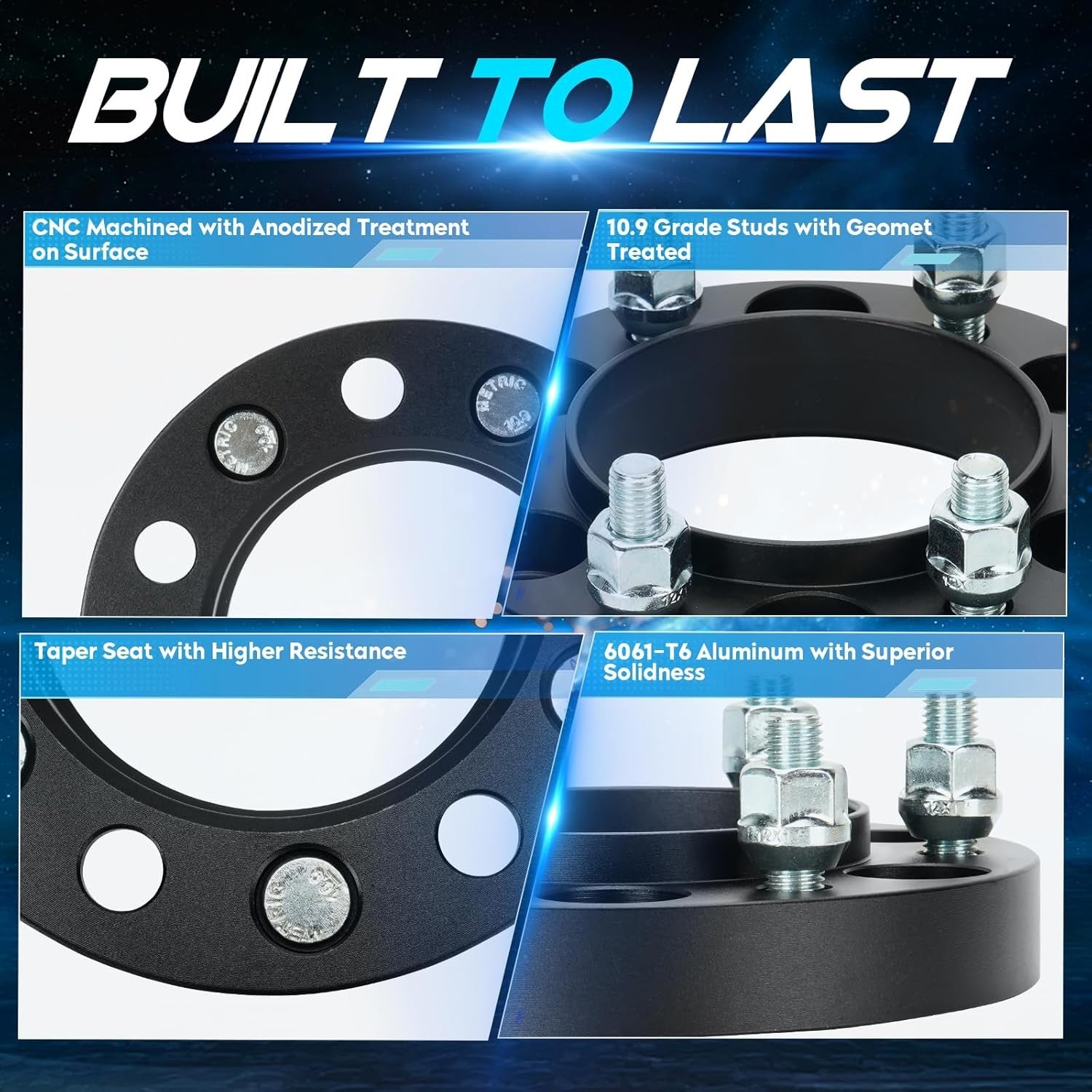 6x5.5 1" (25.4mm) Hubcentric Wheel Spacers 6 Lugs with 1996-2022 Toyota 4Runner,