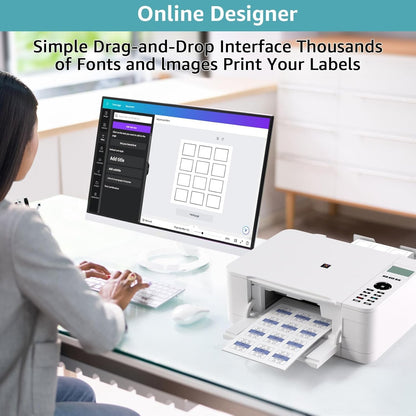 2" x 2" Square Labels, for Inkjet or Laser Printer Matte White Printable Sticker