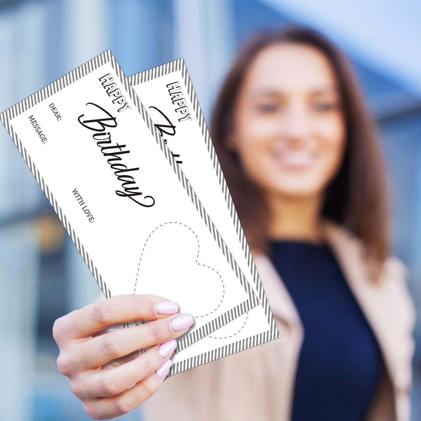 Gray Stripes Diy Birthday Gift Tickets, 5 Set Boarding Pass Ticket Plane Tickets