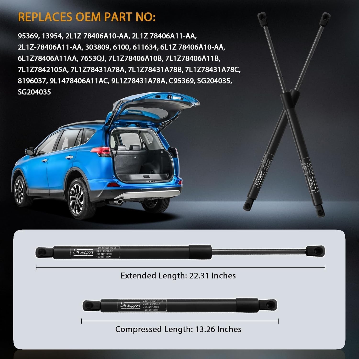 Rear Trunk Lift Supports for Ford Expedition 2003-2017 Tailgate Gas Shock Struts