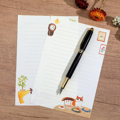 Writing Paper and Envelopes Set, 36pcs Vintage Fresh Cute Cat Letter Stationery