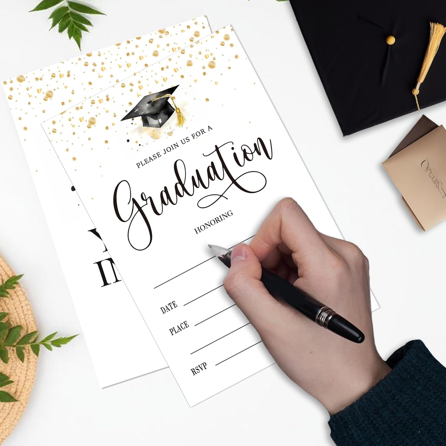 Graduation Party Invitations Watercolor Grad Announcement Cards For High School
