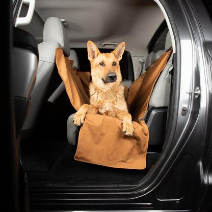 Universal Fitted Nylon Duck Pet Hammock, Dog Back Seat Cover, Carhartt Brown