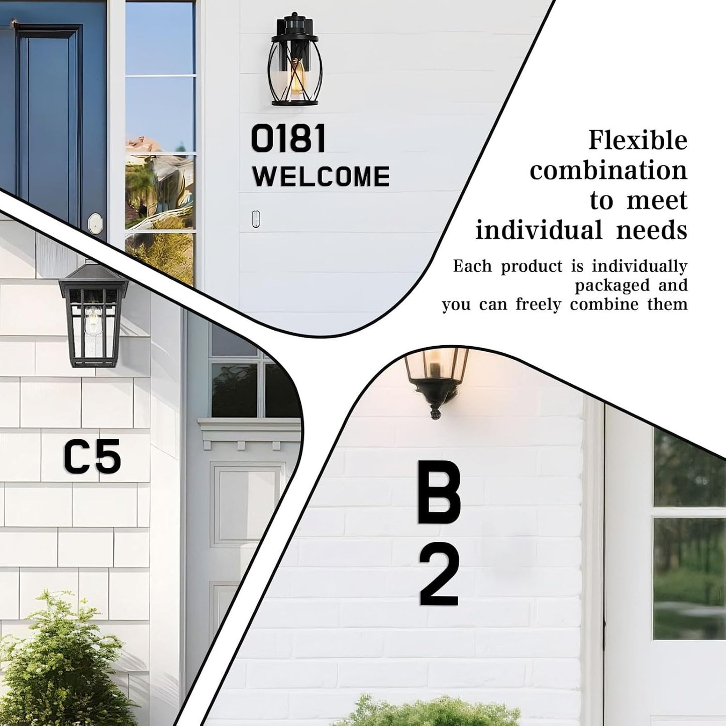 3Inch Black Metal Outdoor Address Signs With Numbers And Letters,Waterproof（H）