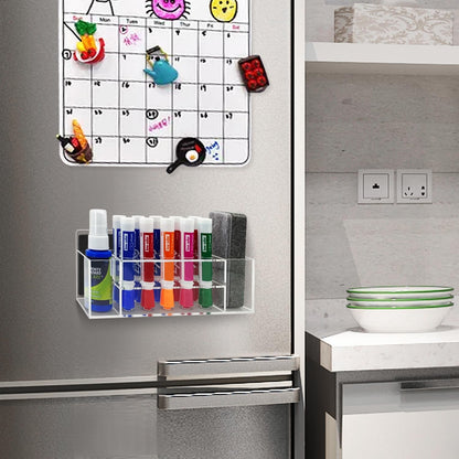 Acrylic Magnetic Dry Erase Marker Holder 10 Slots Clear Magnetic Marker Pen