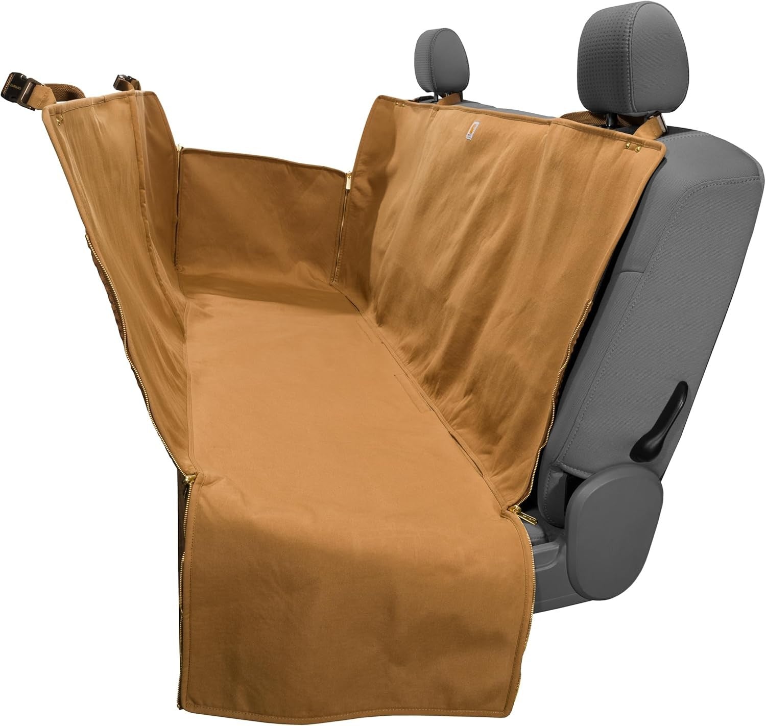 Universal Fitted Nylon Duck Pet Hammock, Dog Back Seat Cover, Carhartt Brown
