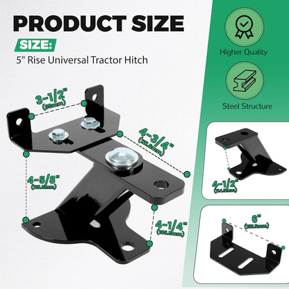 Universal 3-Way Lawn Garden Tractor Hitch with John Deere Cub Cadet Husqvarna