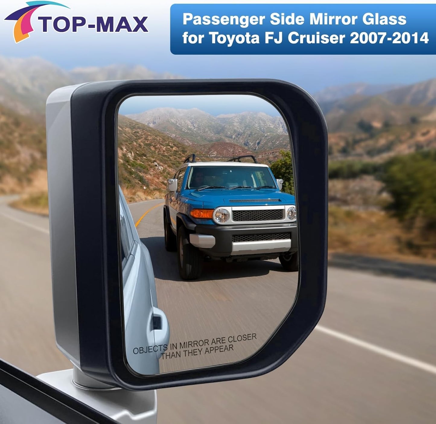 Passenger Side Mirror Glass Replacement For Toyota FJ Cruiser 2007-2014, Right