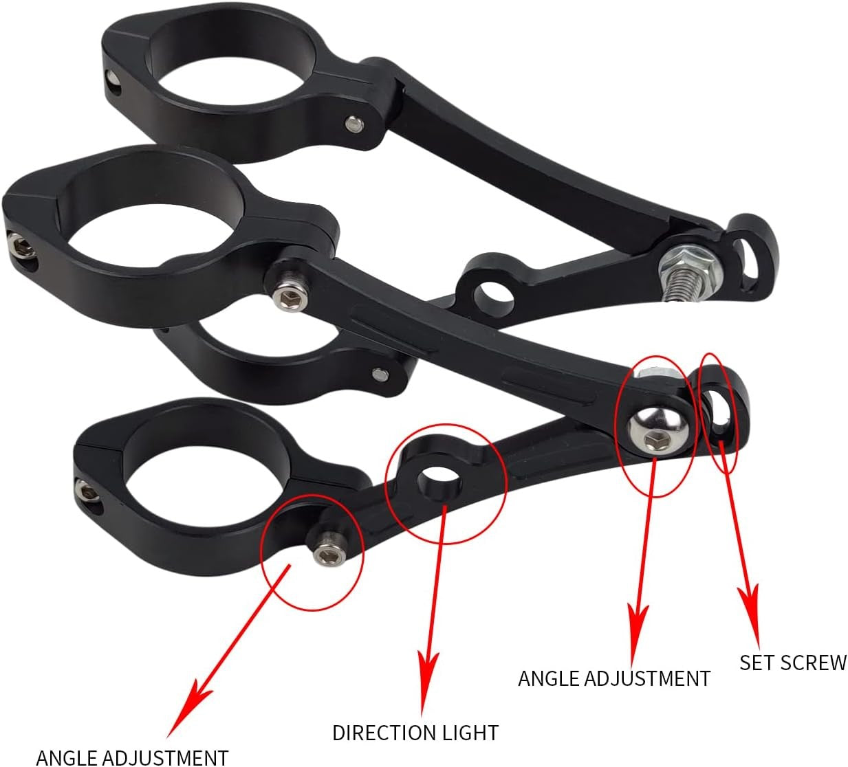 Aluminum Alloy Motorcycle Headlight Bracket 42-46mm Black Headlamp CNC Fork Tube