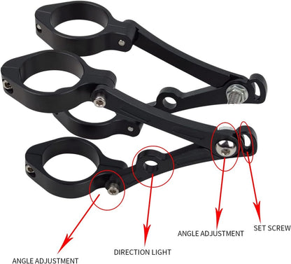Aluminum Alloy Motorcycle Headlight Bracket 42-46mm Black Headlamp CNC Fork Tube