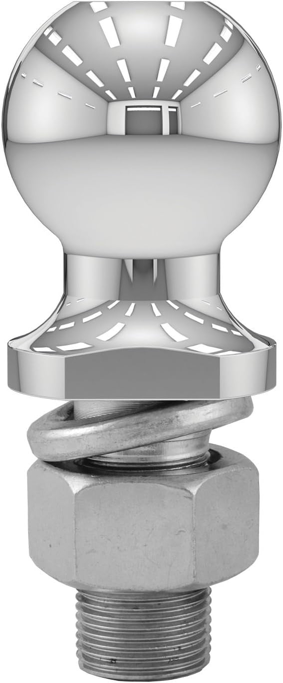 40004 Chrome Trailer Hitch Ball, 6,000 lbs, 2-Inch Diameter 1 x 2-1/8-Inch Shank