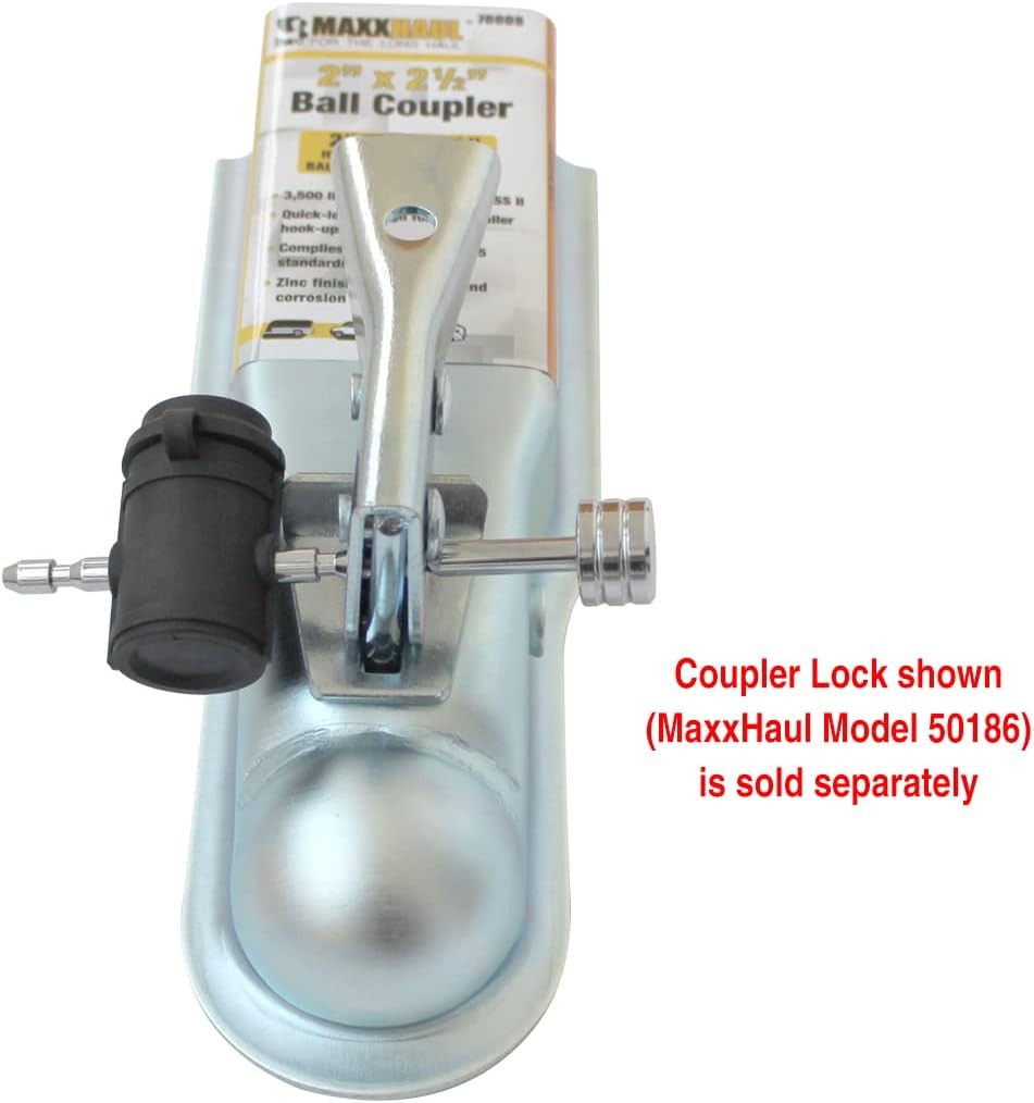 70009 Straight Tongue Trailer Coupler 2-1/2" Channel, 2" Ball, 3,500 lbs