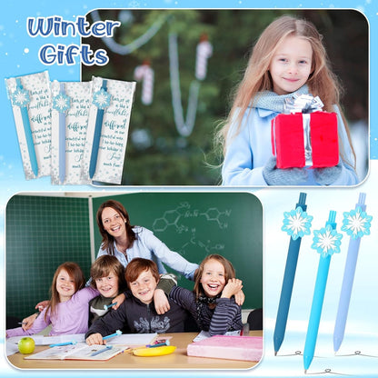 48 Sets Christmas Snowflake Ballpoint Pen Student Winter Gift Bulk Inspirational