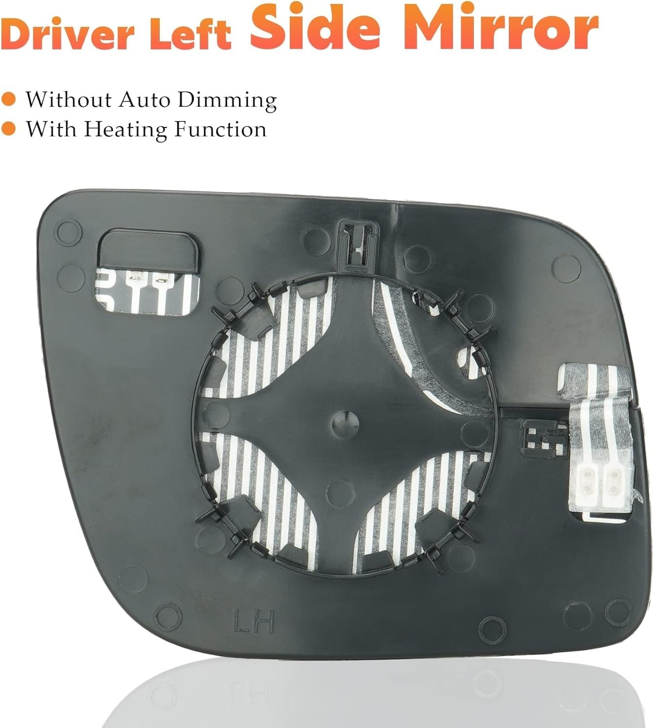Driver Left Side Heated Mirror Glass Fits for Ford for Explorer 2011-2017