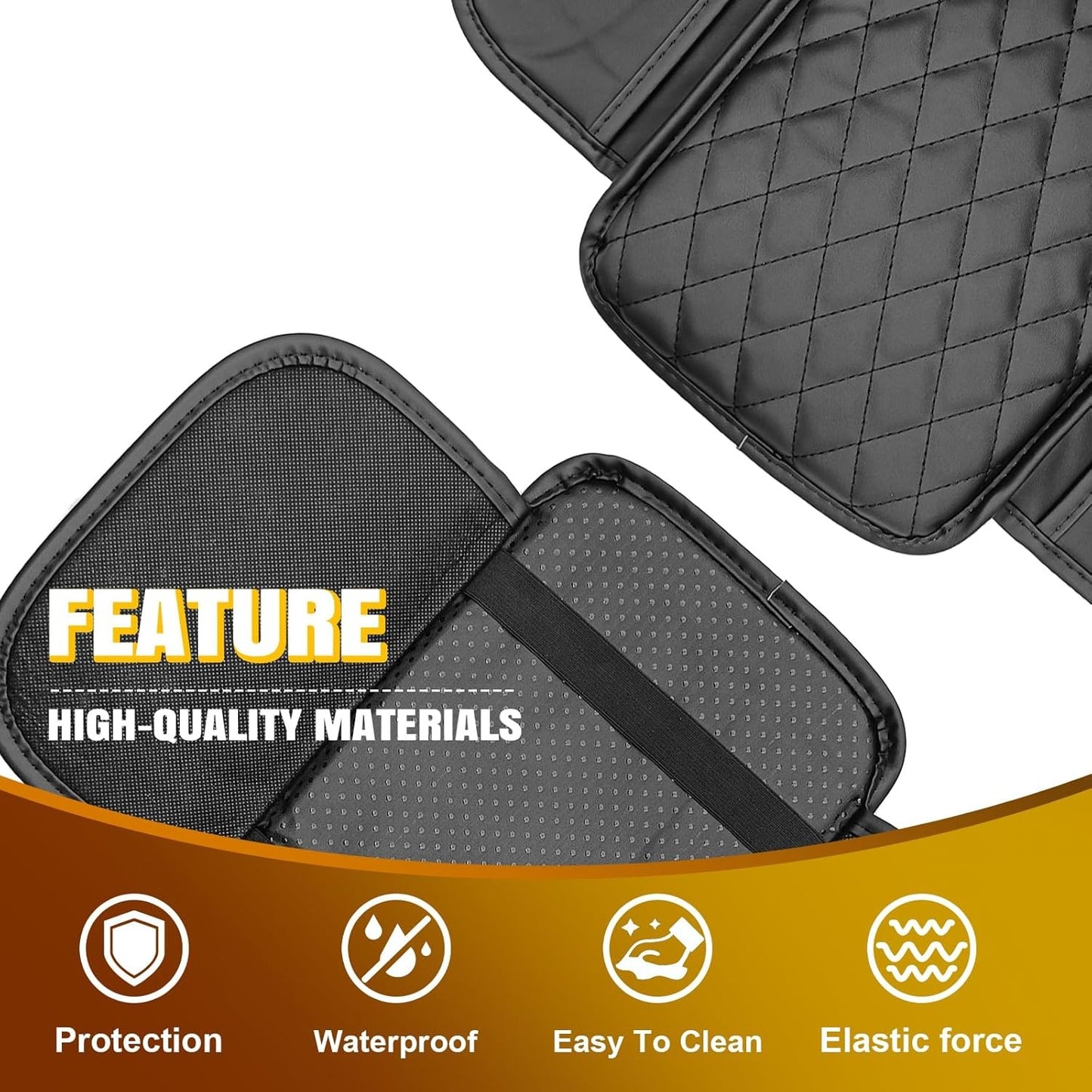 Car Center Console Cover with 2 Storage Upgraded Microfiber Leather Car Arm Rest