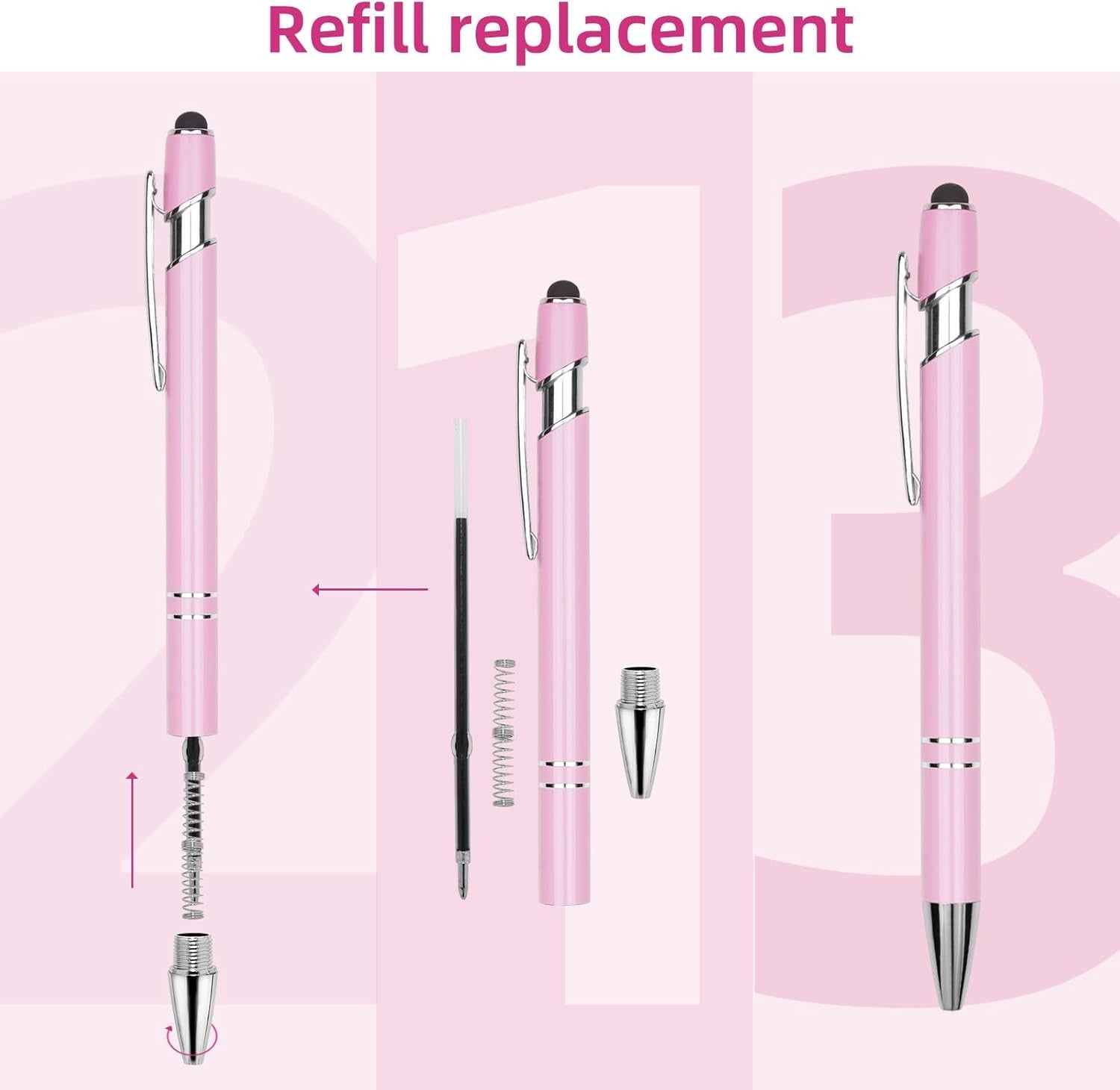 Ballpoint Pen Metal Soft Stylus Pen Touch Screens Retractable Tactile 10 Color