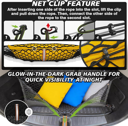 Truck Bed Cargo Net Trunk Netting Compatible with 2021-2026 Chevy Suburban&Tahoe