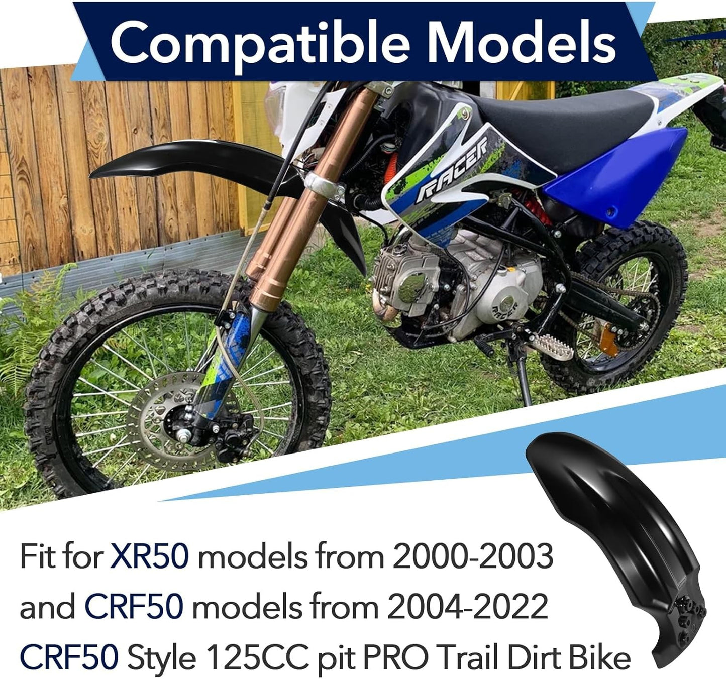 2Pcs Motorcycle Front Wheel Mudguard with CRF50 Style 125CC Pit PRO Trail Dirt