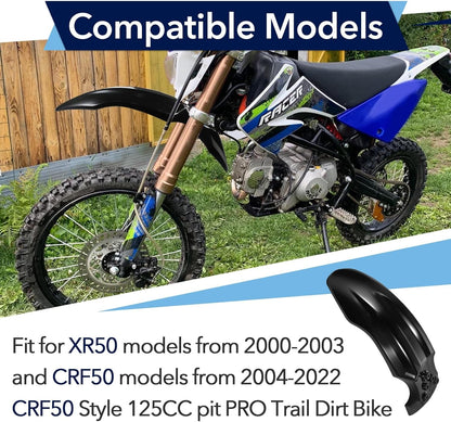2Pcs Motorcycle Front Wheel Mudguard with CRF50 Style 125CC Pit PRO Trail Dirt