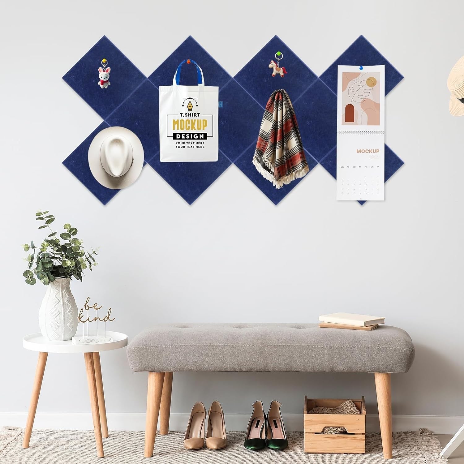 Large Cork Board for Walls, 12 Pack Square Bulletin Board, 48"x36" Pin Board