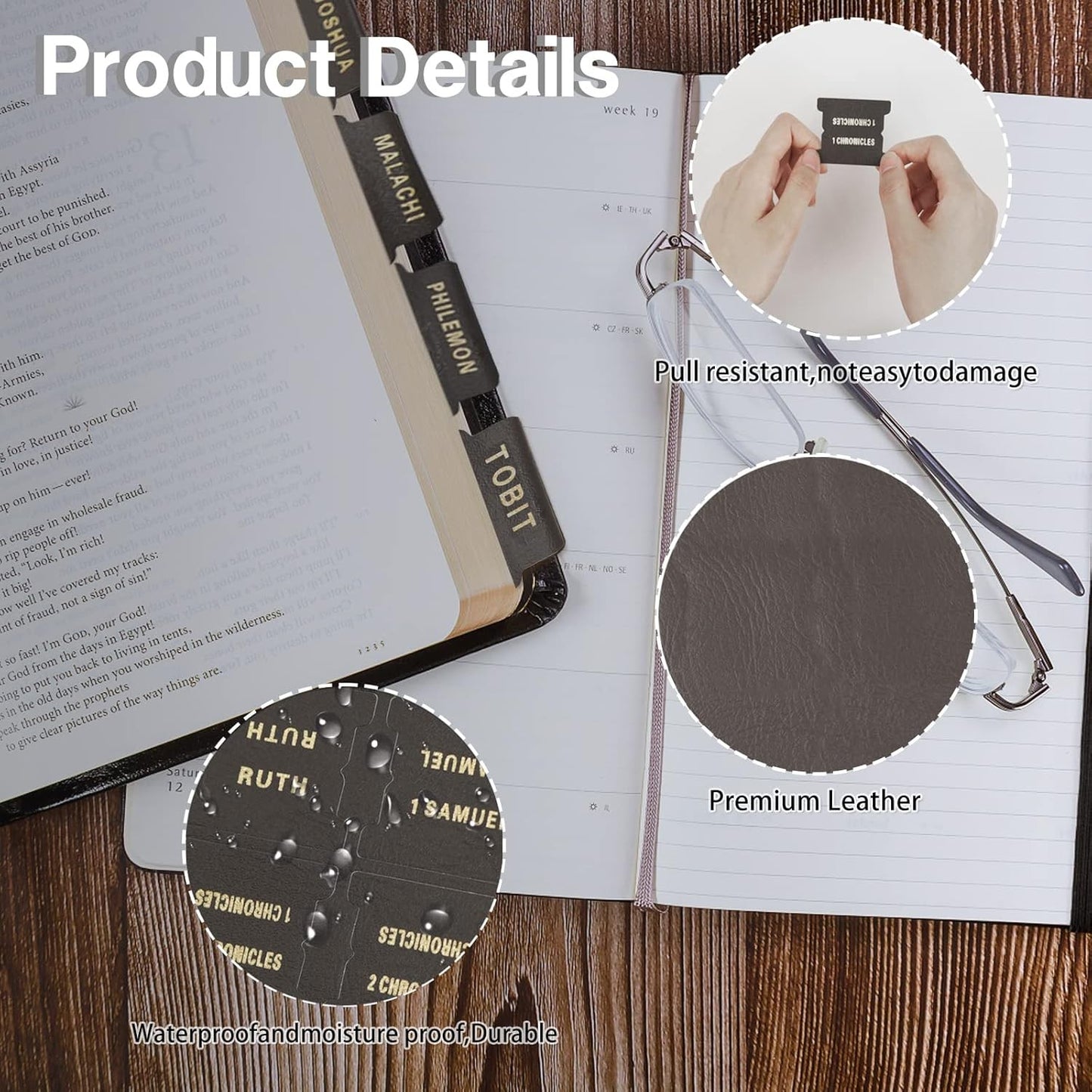Leather Bible Tabs Personalized Bible Journaling Tabs Women and Girl 100 Bible