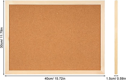 Cork Bulletin Board 15.7x11.8in – Thick Cork Surface Prevents Crumbling