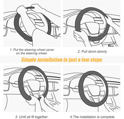 Steering Wheel Cover for Women and Men, Carbon Fiber Plush Steering Wheel Cover