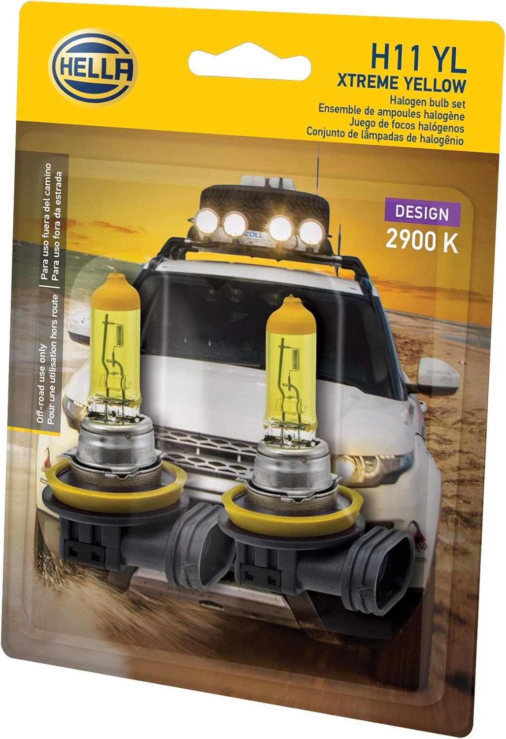 H11 YL Twin Blister Xtreme Yellow Bulb (12V 55W), 2 Pack